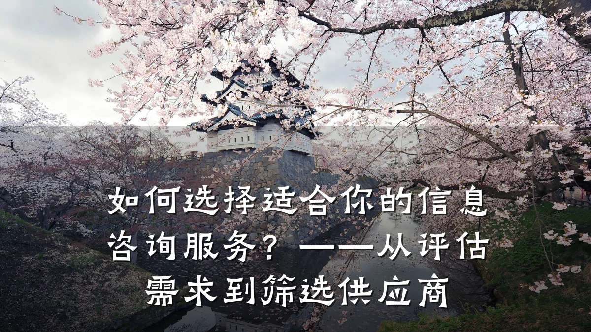 如何选择适合你的信息咨询服务？——从评估需求到筛选供应商
