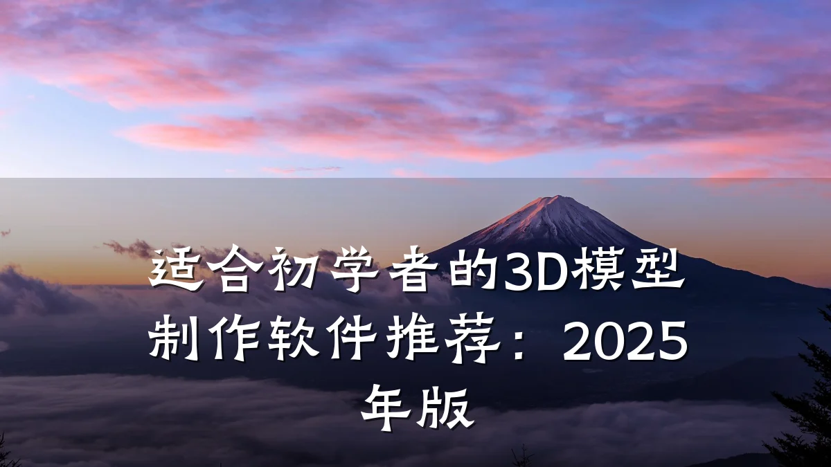 适合初学者的3D模型制作软件推荐：2025年版