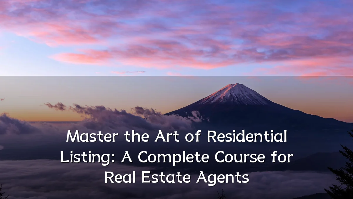 Master the Art of Residential Listing: A Complete Course for Real Estate Agents